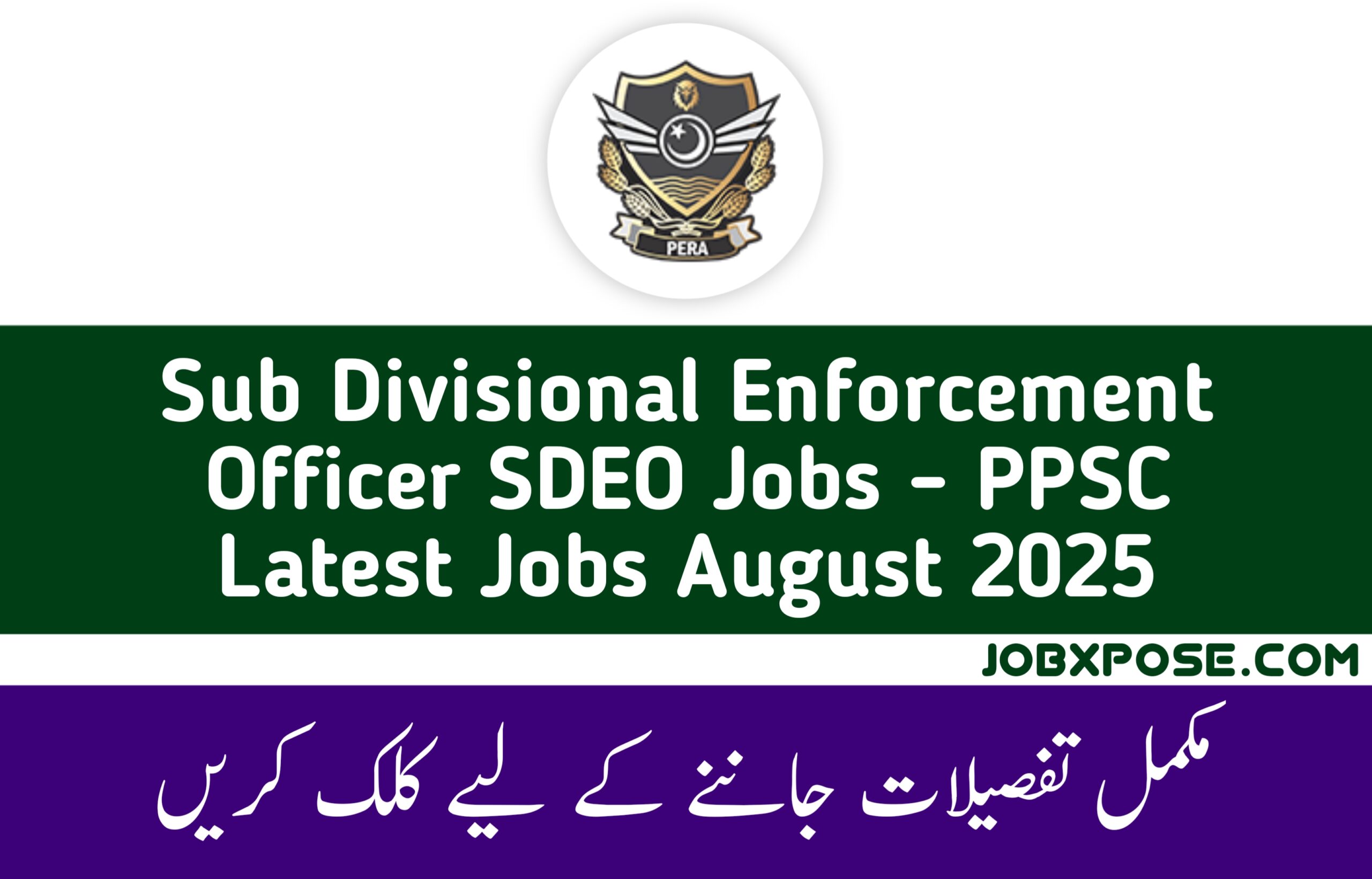 Sub Divisional Enforcement Officer SDEO Jobs - PPSC Latest Jobs August 2025